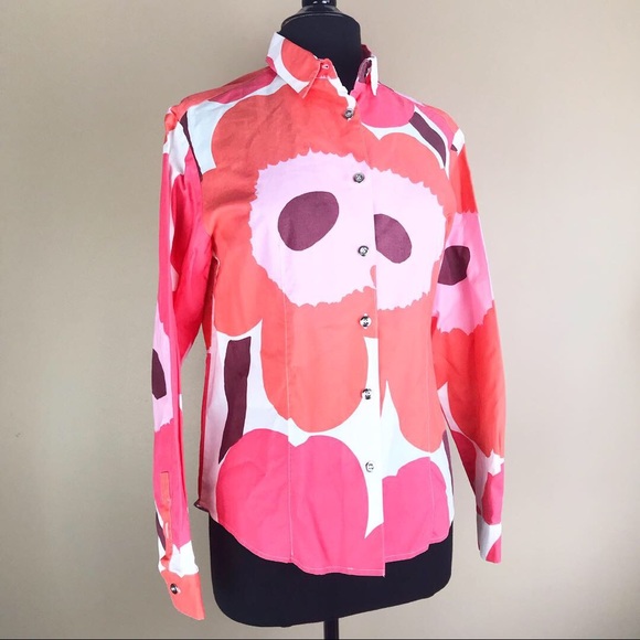 Marimekko Tops Marimekko Unikko Mika Piirainen Floral Pink Mod Poshmark